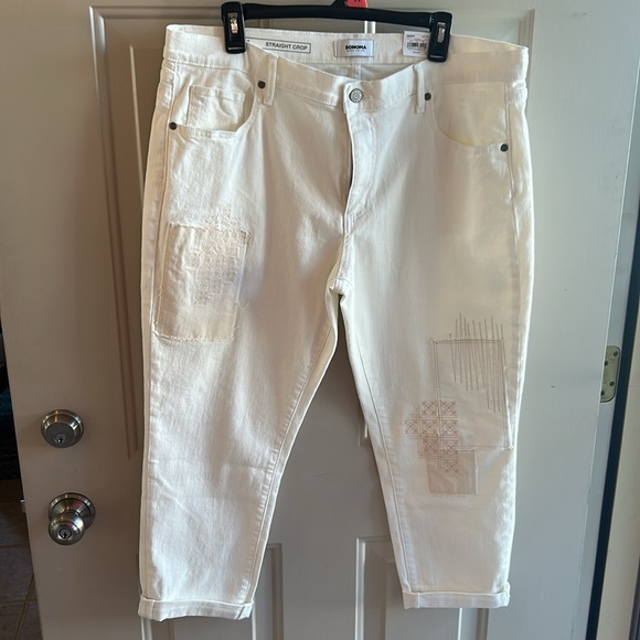 NWT Sonoma Cream Straight Crop Jeans - Picture 7 of 11